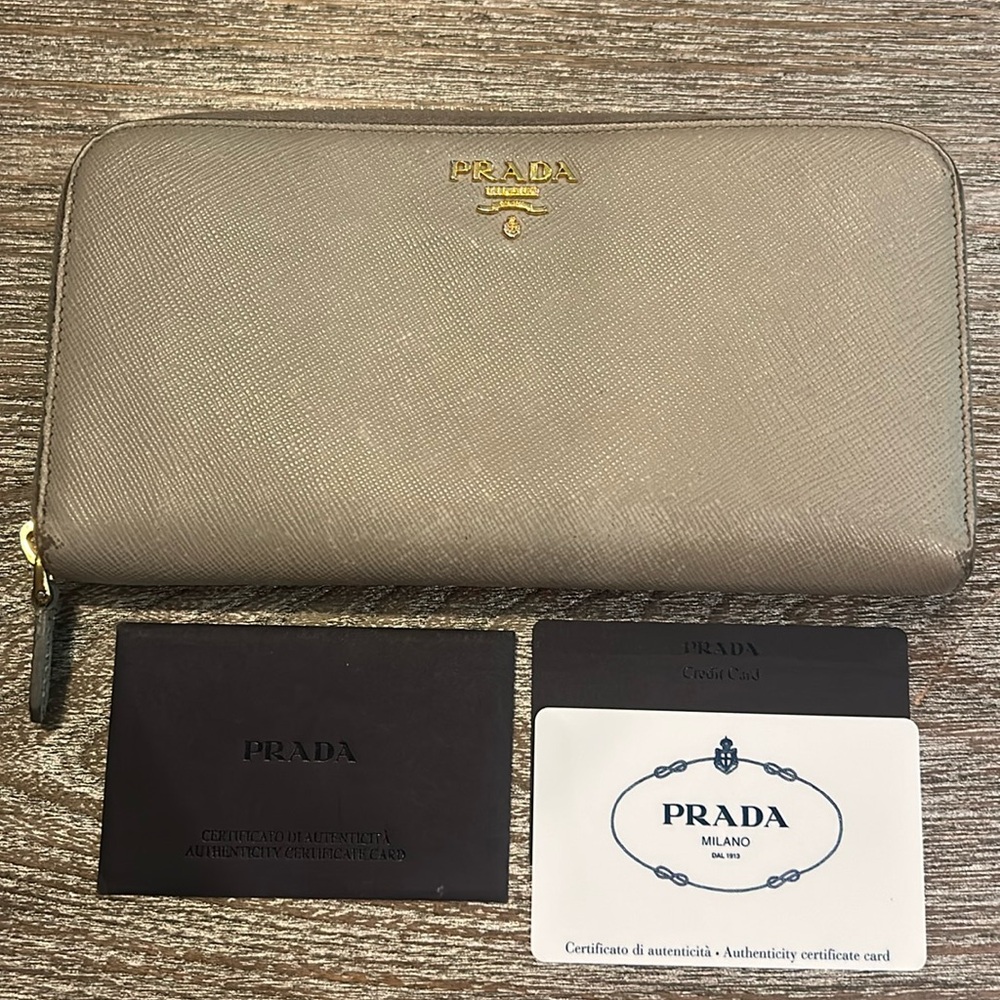 Prada Saffiano Leather Zipper Wallet